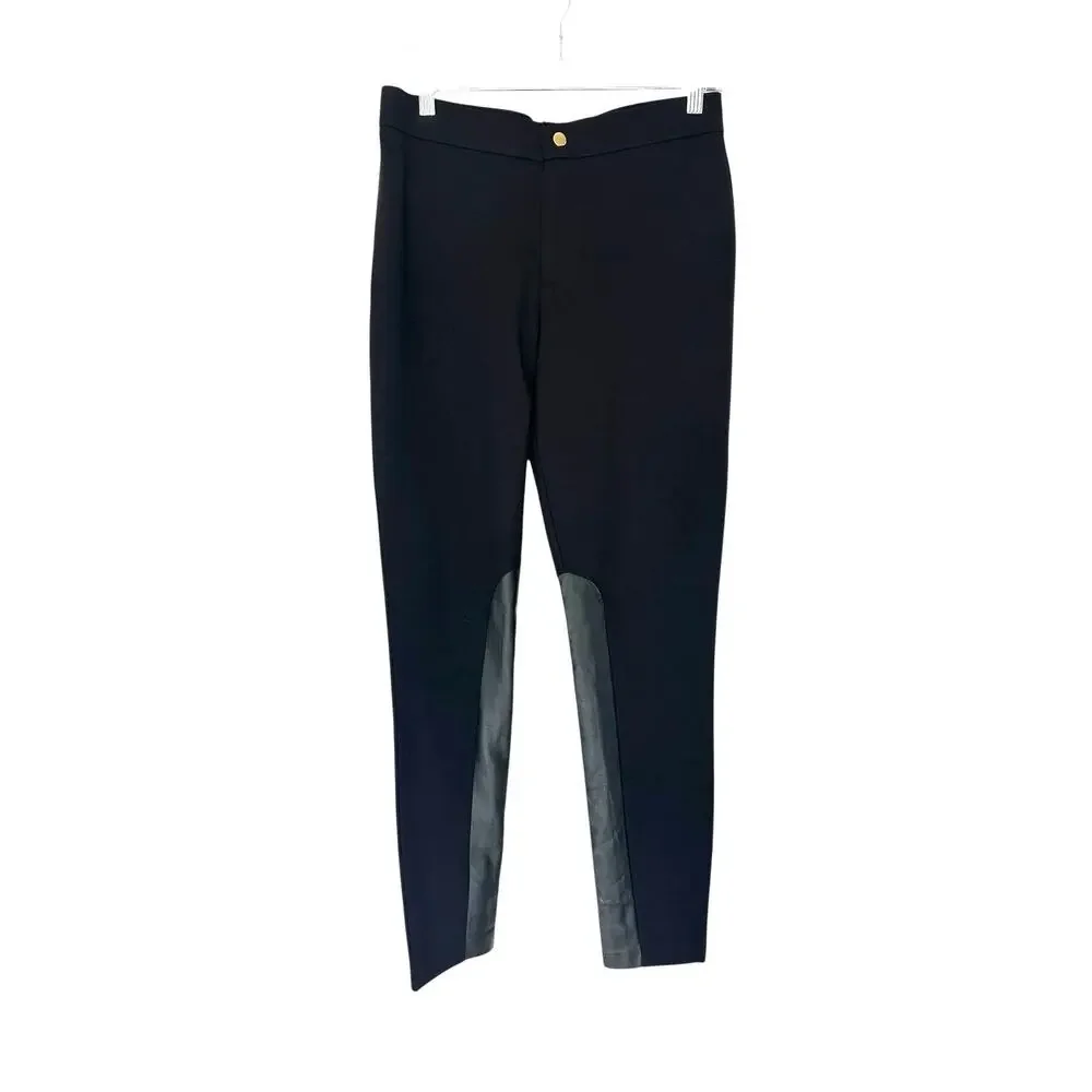 J.Crew Pixie Pant Black Leather‎ Panel Office Career Work Business Ankle Size 6